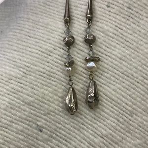 Silver & Pearl Drop Earrings